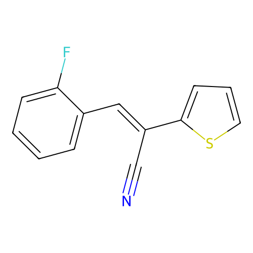 (2E)-3-(2-fluorophenyl)-2-(2-thienyl)-2-propenenitrile structure
