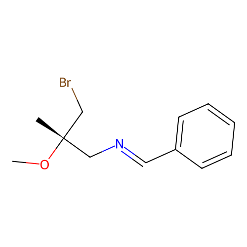 N-[(2S)-3-bromo-2-methoxy-2-methylpropyl]-1-phenylmethanimine structure
