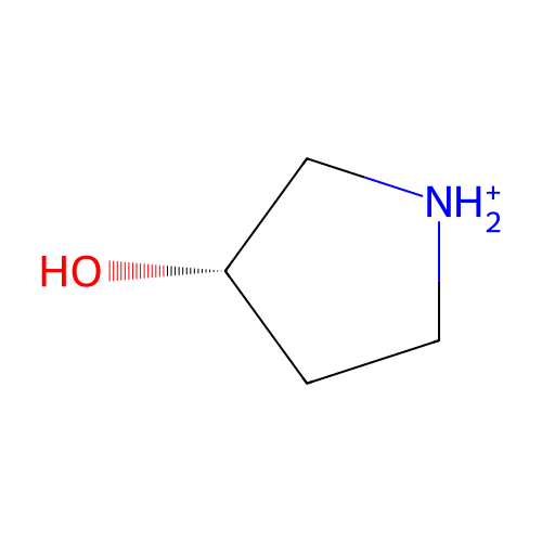 (3S)-3-hydroxypyrrolidin-1-ium structure