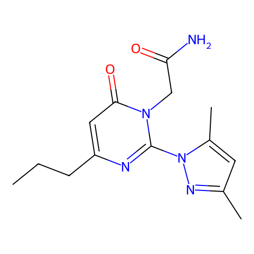 2-(2-(3,5-dimethyl-1H-pyrazol-1-yl)-6-oxo-4-propylpyrimidin-1(6H)-yl)acetamide structure