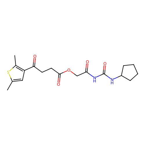 [2-(cyclopentylcarbamoylamino)-2-oxoethyl] 4-(2,5-dimethylthiophen-3-yl)-4-oxobutanoate structure