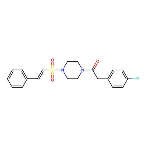 2-(4-Fluorophenyl)-1-[4-(2-phenylethenesulfonyl)piperazin-1-yl]ethan-1-one structure