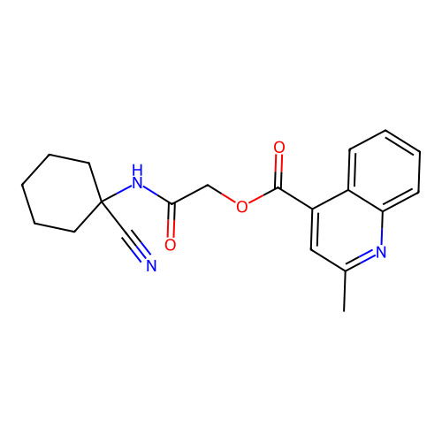 [(1-Cyanocyclohexyl)carbamoyl]methyl 2-methylquinoline-4-carboxylate structure