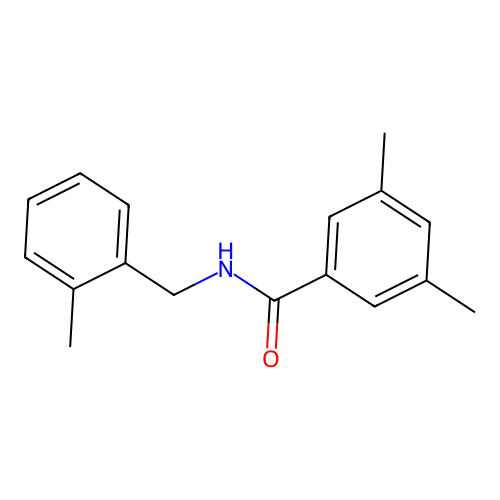 3,5-dimethyl-N-[(2-methylphenyl)methyl]benzamide structure