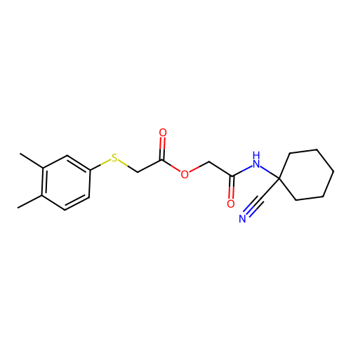 [(1-Cyanocyclohexyl)carbamoyl]methyl 2-[(3,4-dimethylphenyl)sulfanyl]acetate structure