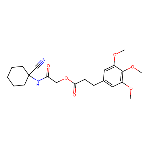 [(1-Cyanocyclohexyl)carbamoyl]methyl 3-(3,4,5-trimethoxyphenyl)propanoate structure