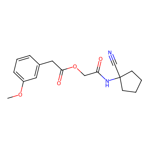 [2-[(1-Cyanocyclopentyl)amino]-2-oxoethyl] 2-(3-methoxyphenyl)acetate structure
