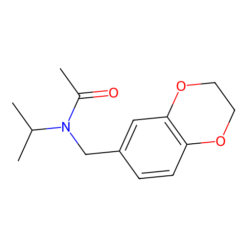 N-(2,3-dihydro-1,4-benzodioxin-6-ylmethyl)-N-propan-2-ylacetamide structure