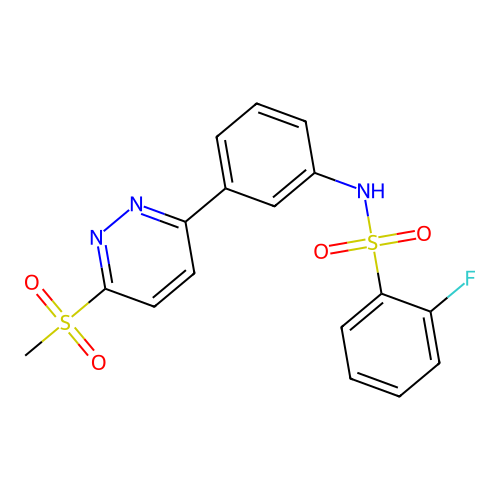 2-fluoro-N-[3-(6-methylsulfonylpyridazin-3-yl)phenyl]benzenesulfonamide structure
