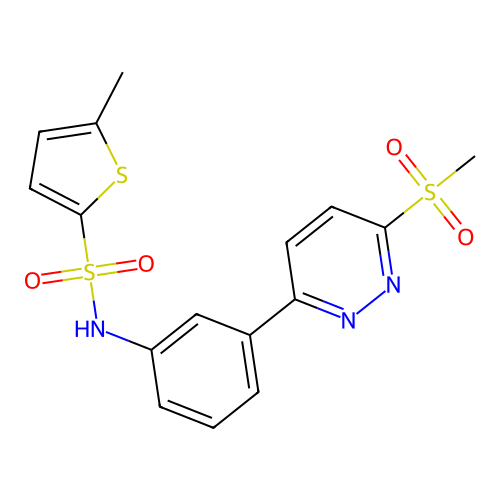 5-methyl-N-[3-(6-methylsulfonylpyridazin-3-yl)phenyl]thiophene-2-sulfonamide structure