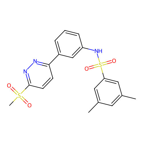 3,5-dimethyl-N-[3-(6-methylsulfonylpyridazin-3-yl)phenyl]benzenesulfonamide structure
