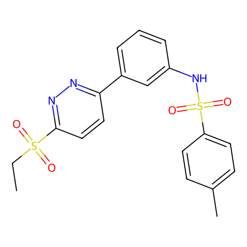 N-[3-(6-ethylsulfonylpyridazin-3-yl)phenyl]-4-methylbenzenesulfonamide structure