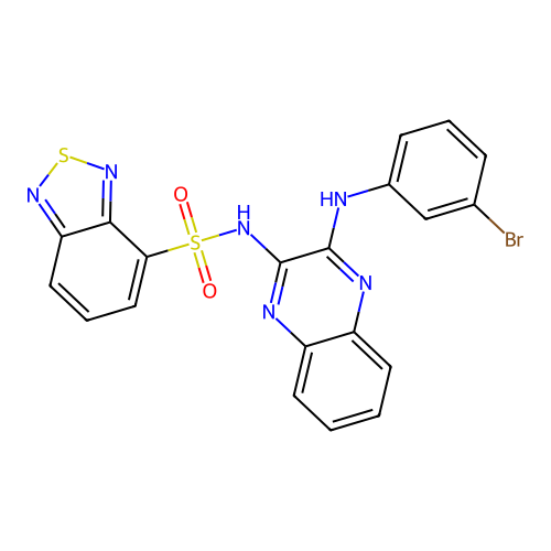 N-(3-((3-bromophenyl)amino)quinoxalin-2-yl)benzo[c][1,2,5]thiadiazole-4-sulfonamide structure