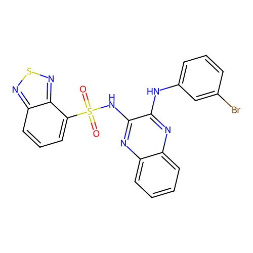 N-[3-(3-溴苯氨基)喹喔啉-2-基]-2,1,3-苯并噻二唑-4-磺酰胺 structure