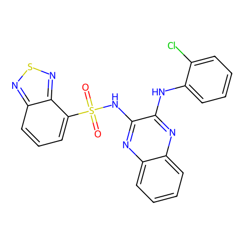 N-(3-((2-chlorophenyl)amino)quinoxalin-2-yl)benzo[c][1,2,5]thiadiazole-4-sulfonamide structure