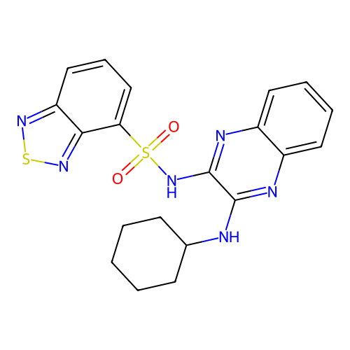 N-(3-(cyclohexylamino)quinoxalin-2-yl)benzo[c][1,2,5]thiadiazole-4-sulfonamide structure