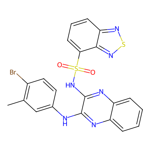 N-(3-((4-bromo-3-methylphenyl)amino)quinoxalin-2-yl)benzo[c][1,2,5]thiadiazole-4-sulfonamide structure
