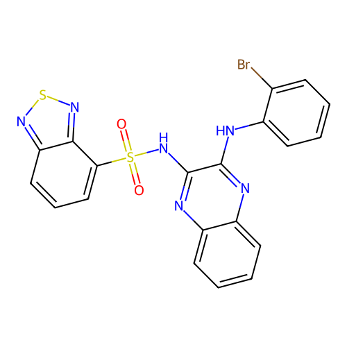N-(3-((2-bromophenyl)amino)quinoxalin-2-yl)benzo[c][1,2,5]thiadiazole-4-sulfonamide structure
