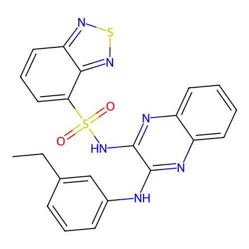 N-(3-((3-ethylphenyl)amino)quinoxalin-2-yl)benzo[c][1,2,5]thiadiazole-4-sulfonamide structure