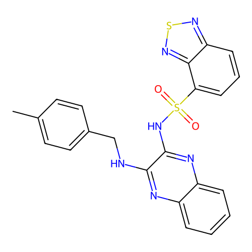N-(3-((4-methylbenzyl)amino)quinoxalin-2-yl)benzo[c][1,2,5]thiadiazole-4-sulfonamide structure
