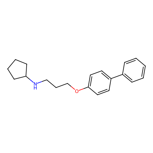 N-[3-(4-biphenylyloxy)propyl]cyclopentanamine oxalate structure