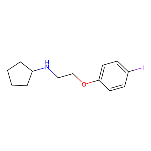 N-[2-(4-iodophenoxy)ethyl]cyclopentanamine oxalate structure