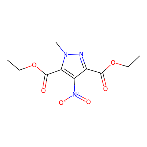 Diethyl 1-methyl-4-nitro-1H-pyrazole-3,5-dicarboxylate structure