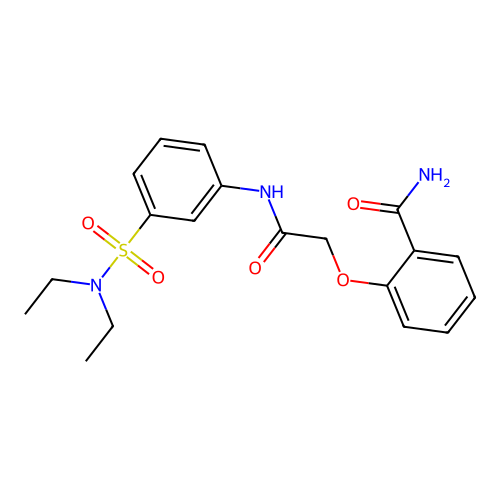 2-[2-[3-(Diethylsulfamoyl)anilino]-2-oxoethoxy]benzamide structure