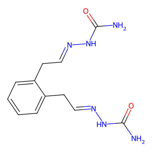 [2-[2-[2-(Carbamoylhydrazinylidene)ethyl]phenyl]ethylideneamino]urea structure
