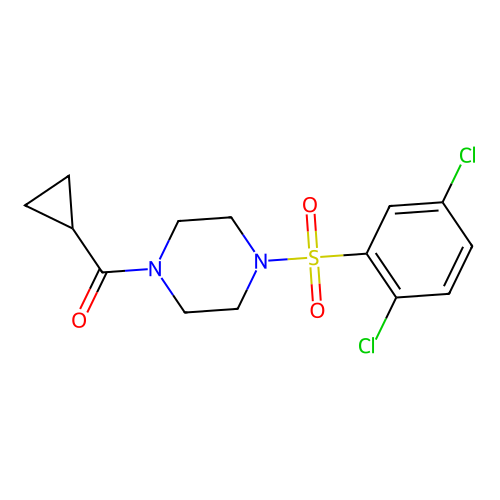 1-Cyclopropanecarbonyl-4-(2,5-dichlorobenzenesulfonyl)piperazine structure
