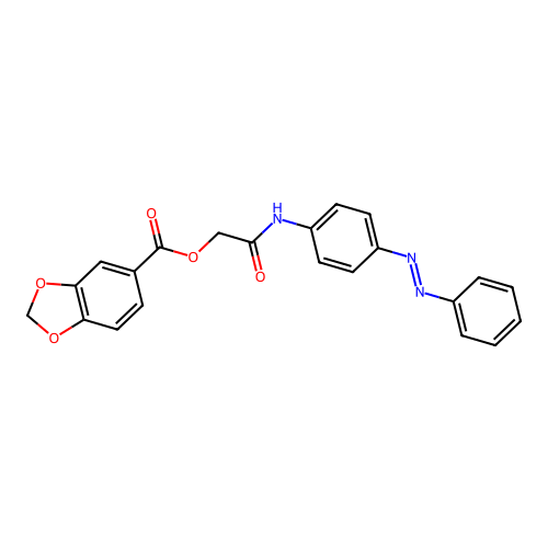 [2-oxo-2-(4-phenyldiazenylanilino)ethyl] 1,3-benzodioxole-5-carboxylate structure