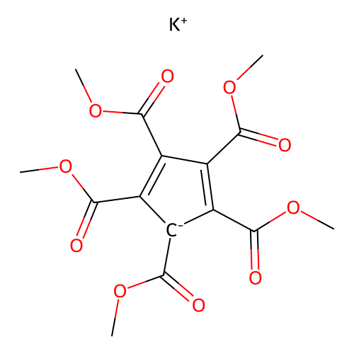 [1,2,3,4,5-Pentakis(methoxycarbonyl)cyclopenta-2,4-dien-1-yl]potassium structure