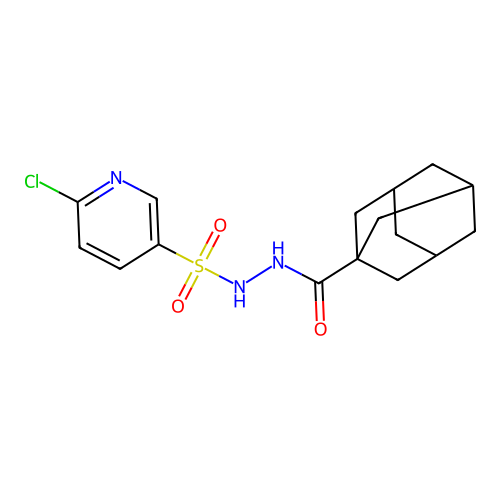 N'-[(6-chloropyridin-3-yl)sulfonyl]adamantane-1-carbohydrazide structure