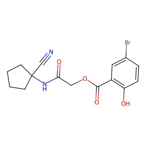 [2-[(1-Cyanocyclopentyl)amino]-2-oxoethyl] 5-bromo-2-hydroxybenzoate structure
