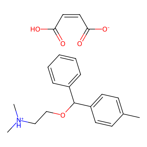 Ethylamine, N,N-dimethyl-2-((p-methyl-alpha-phenylbenzyl)oxy)-, maleate structure
