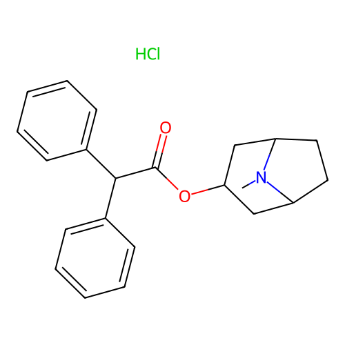 8-Methyl-8-azabicyclo[3.2.1]octan-3-YL 2,2-diphenylacetate hydrochloride structure