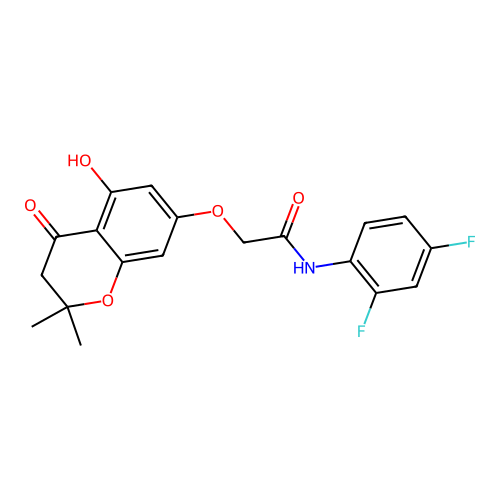N-(2,4-difluorophenyl)-2-((5-hydroxy-2,2-dimethyl-4-oxochroman-7-yl)oxy)acetamide structure