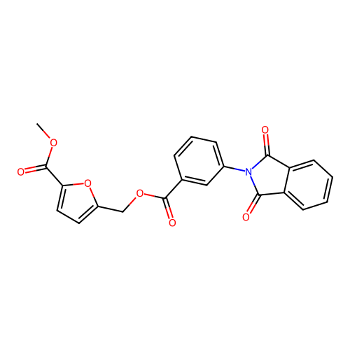 Methyl 5-[[3-(1,3-dioxoisoindol-2-yl)benzoyl]oxymethyl]furan-2-carboxylate structure