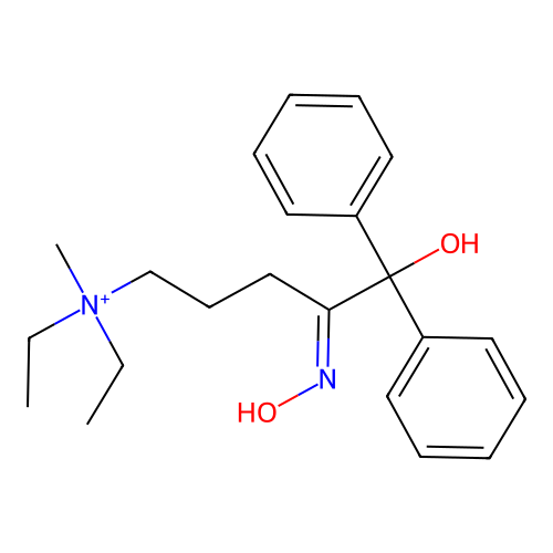 diethyl-[(4E)-5-hydroxy-4-hydroxyimino-5,5-diphenylpentyl]-methylazanium structure