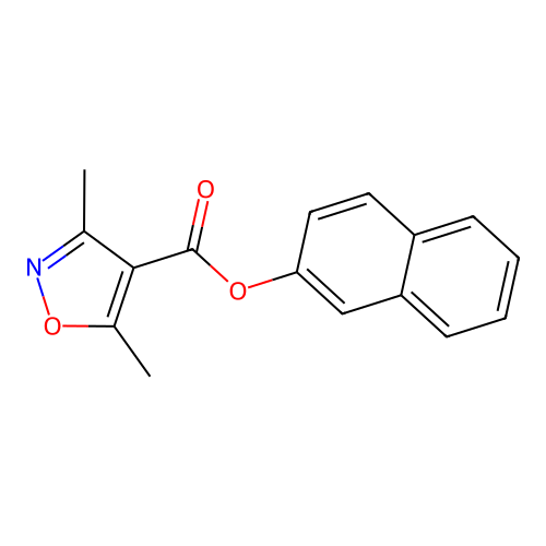 Naphthalen-2-yl 3,5-dimethyl-1,2-oxazole-4-carboxylate structure