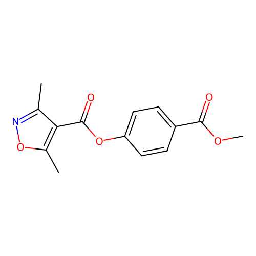 (4-Methoxycarbonylphenyl) 3,5-dimethyl-1,2-oxazole-4-carboxylate structure