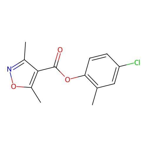 (4-Chloro-2-methylphenyl) 3,5-dimethyl-1,2-oxazole-4-carboxylate structure