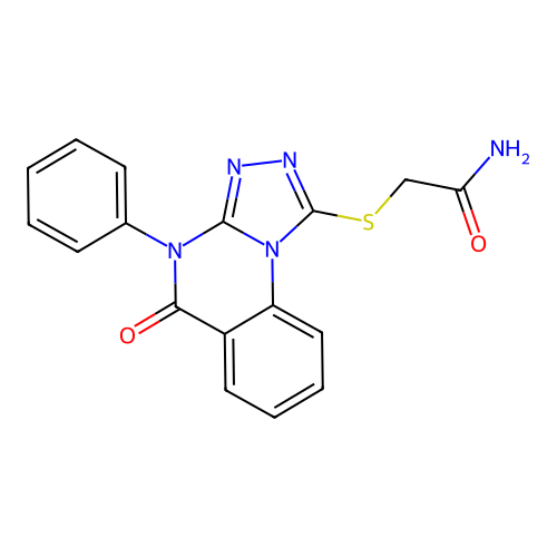 2-((5-oxo-4-phenyl-4,5-dihydro-[1,2,4]triazolo[4,3-a]quinazolin-1-yl)thio)acetamide structure