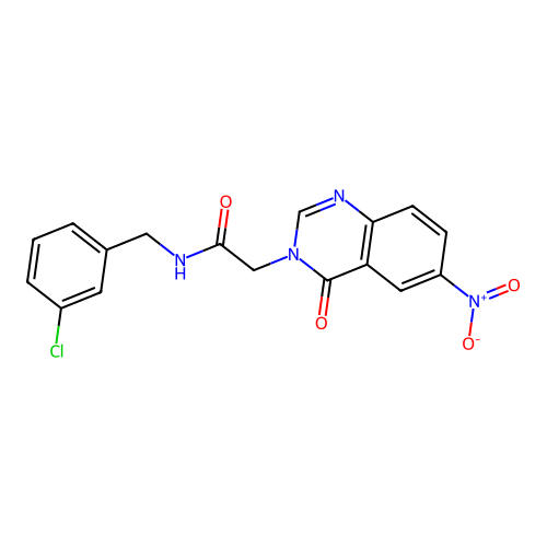 N-(3-chlorobenzyl)-2-(6-nitro-4-oxoquinazolin-3(4H)-yl)acetamide structure