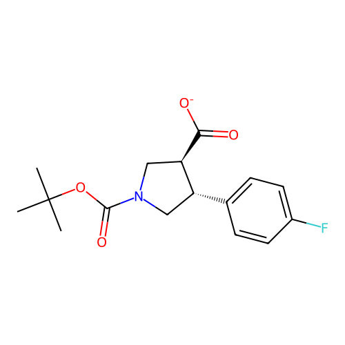 (3S,4R)-1-(tert-butoxycarbonyl)-4-(4-fluorophenyl)pyrrolidine-3-carboxylic acid structure