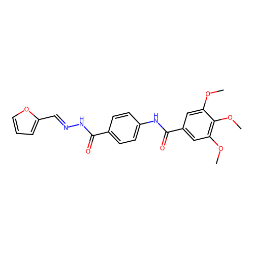 Benzoic acid, p-(3,4,5-trimethoxybenzamido)-, 2-furfurylidenehydrazide structure