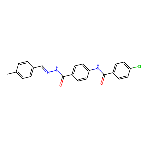 Benzoic acid, p-(p-chlorobenzamido)-, 2-(p-methylbenzylidene)hydrazide structure