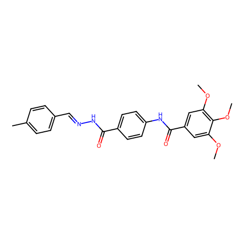 Benzoic acid, p-(3,4,5-trimethoxybenzamido)-, 2-(p-methylbenzylidene)hydrazide structure