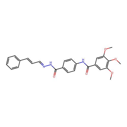 Benzoic acid, p-(3,4,5-trimethoxybenzamido)-, 2-cinnamylidenehydrazide structure