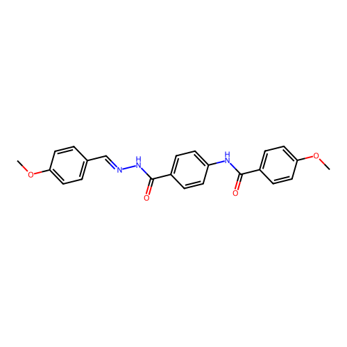 Benzoic acid, p-(p-methoxybenzamido)-, 2-(p-methoxybenzylidene)hydrazide structure